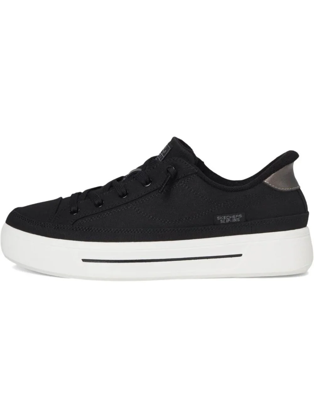 Women's Black Tennis Shoes Classic Pull On Low Top Athletic Running Sneaker